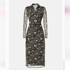 Madewell Floral Long Sleeve Polo Midi Dress Size XS